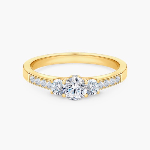 Pierścionek zaręczynowy Dream: złoty, diamenty